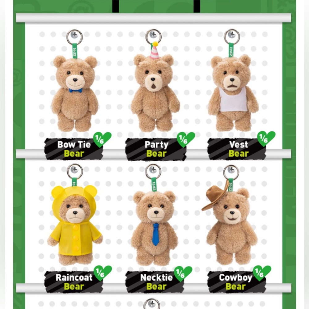 Pop Mart Ted 2 Plush Keychain Pendant Party Bear - Picture 8 of 8